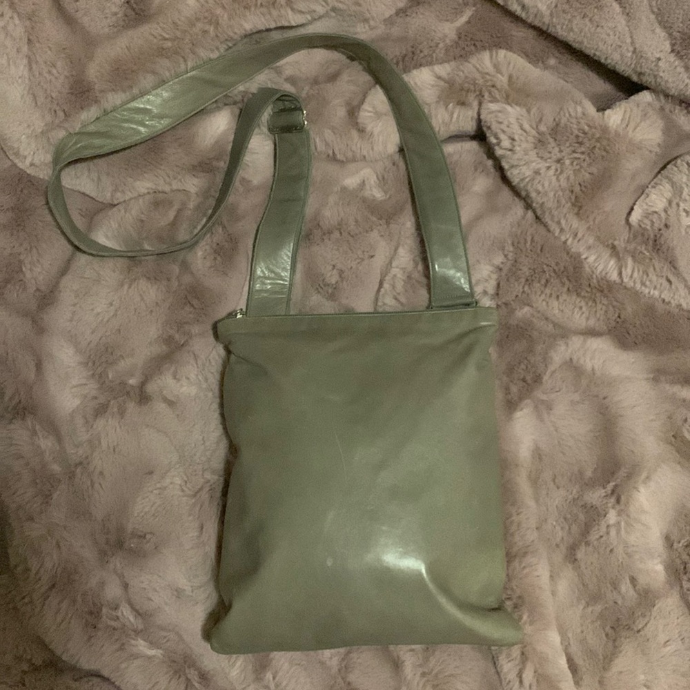 Grey leather Rudsak messenger bag